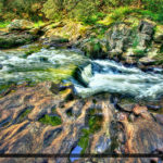 Cullasaja River Falls up Stream North Carolina Mountains Franklin