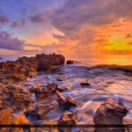 Coral Cove Park Golden Sunrise Over Beach Rocks