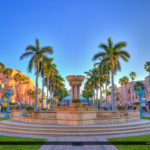 Mizner Park Water Fountain Boca Raton City Downtown