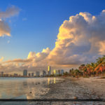 Miami Skyline from Rickenbacker Park Key Biscayne Florida