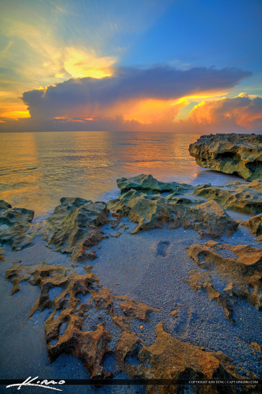 Sunrise Stuart Beach Florida Royal Stock Photo