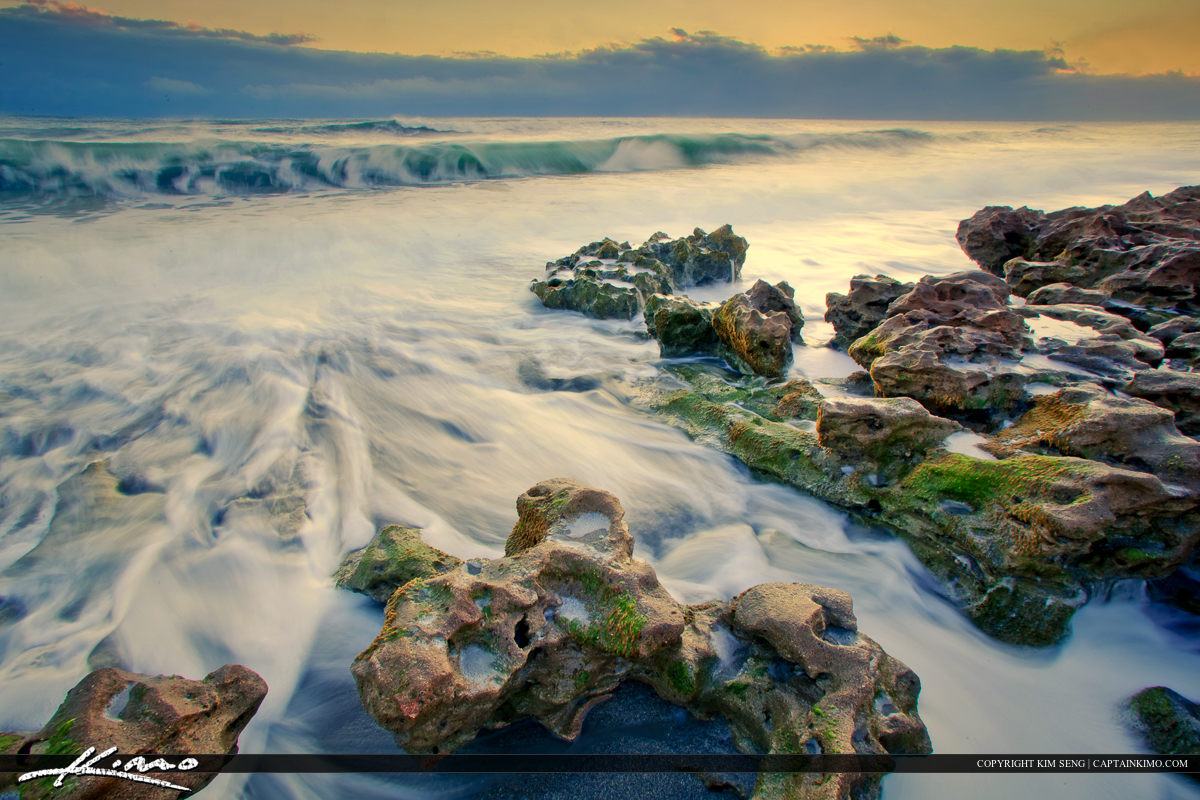 Waves Versus Rocks At Coral Cove Park Jupiter Island Florida Royal Stock Photo