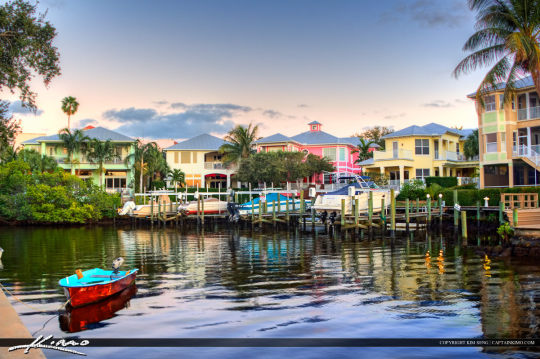 Stuart Martin County Florida Waterfront Real Estate Royal Stock Photo