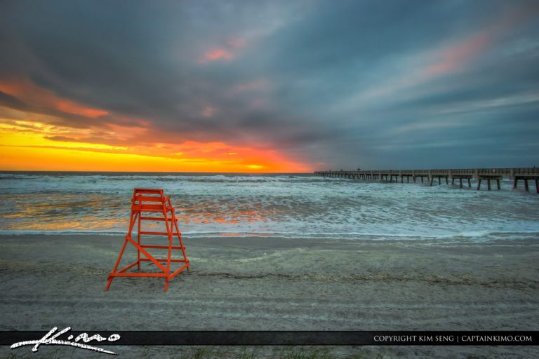 Jacksonville Beach Beautiful early morning sunrise Royal Stock Photo