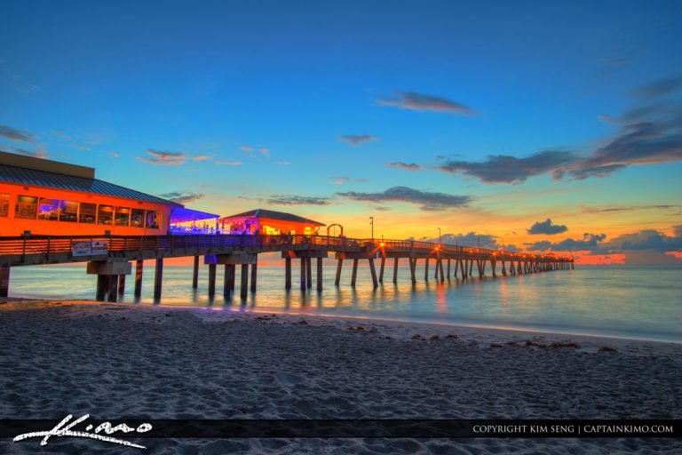 Dania Beach Fishing Pier Early Morning Royal Stock Photo