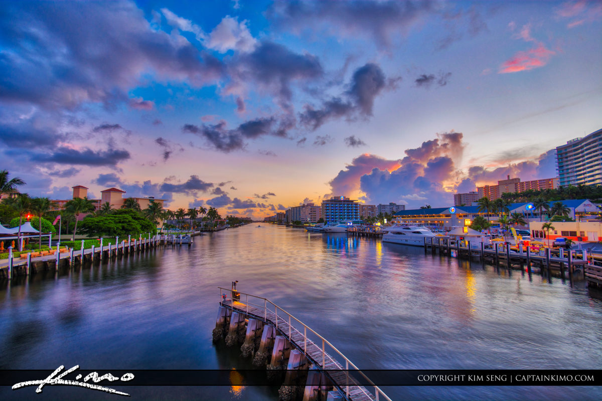Pompano Beach Pier Waterfront Property Waterway Royal Stock Photo