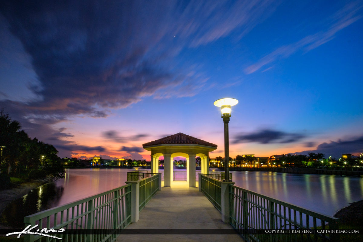 Downtown at the Gardens Gazebo After Sunset Royal Stock Photo