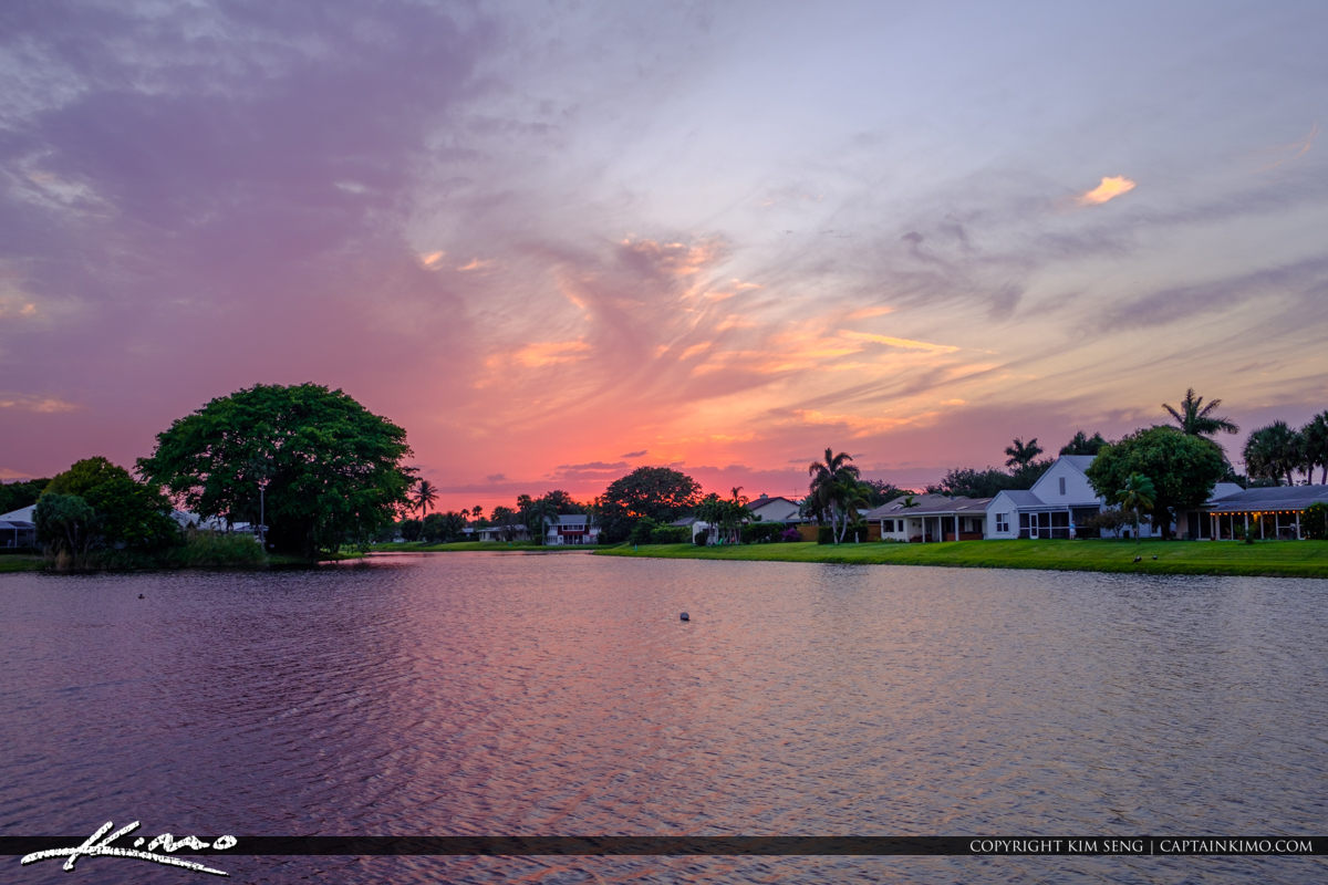Palm Beach Gardens Neighborhood Waterfront Homes Royal Stock Photo