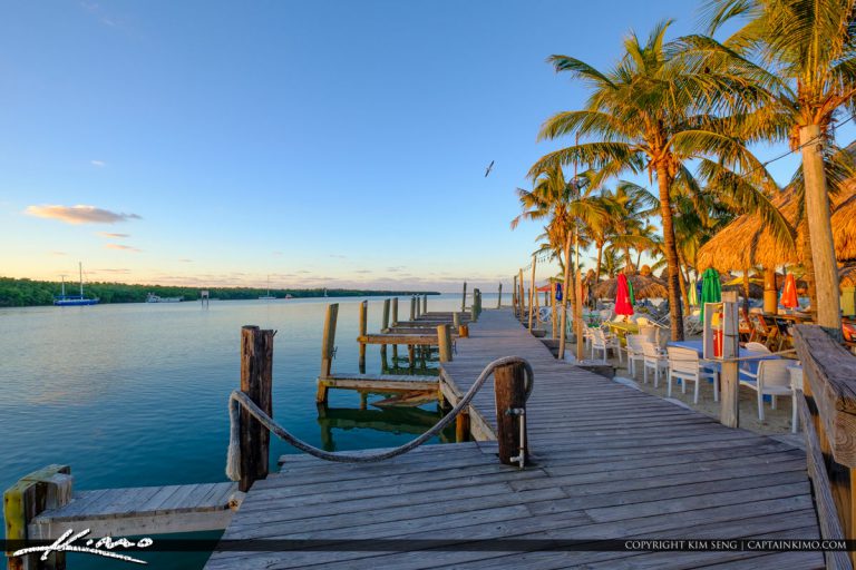 Boat Dock at Gilberts Resort Key Largo Florida Keys Royal Stock Photo