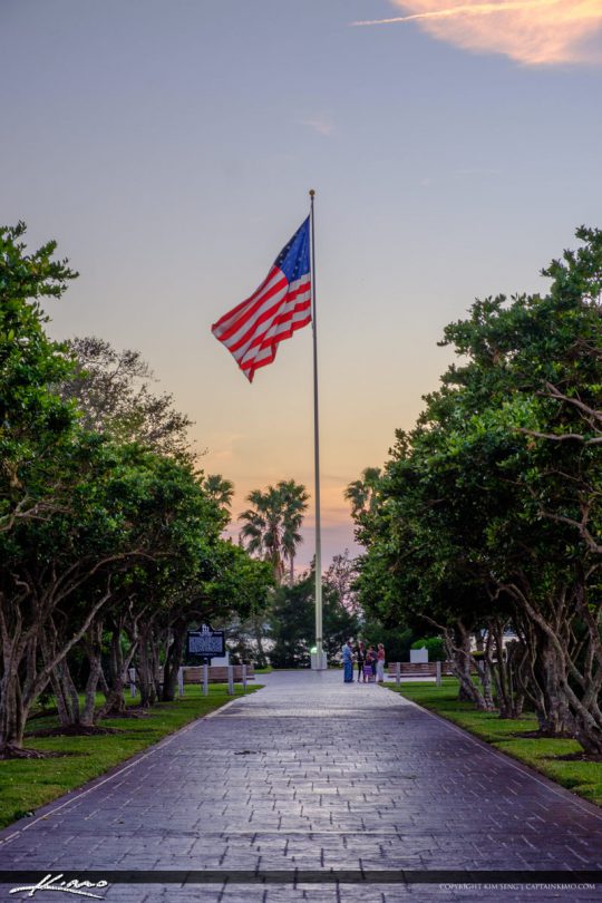 Veterans Memorial Park Vero Beach Florida America Flag Royal Stock Photo