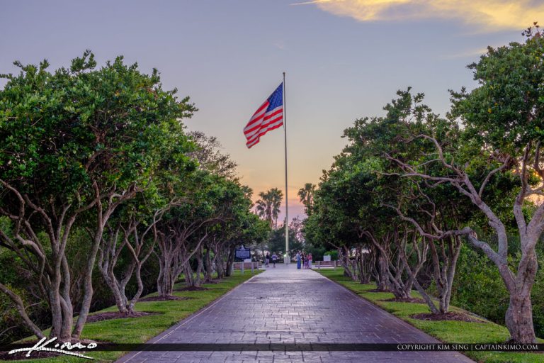 Veterans Memorial Park Vero Beach Florida American Flag Tree Royal Stock Photo