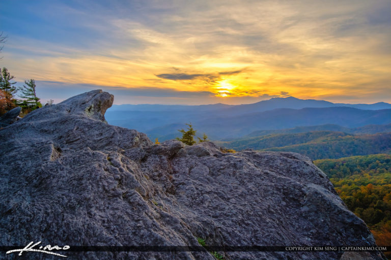 The Blowing Rock North Carolina Mountain Sunset Royal Stock Photo