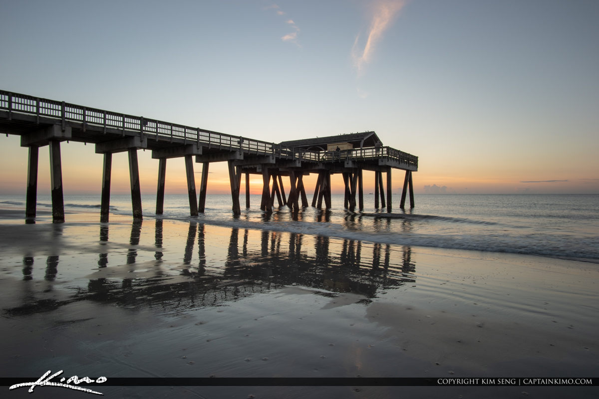 Tybee Beach Pier Sunrise Tybee Island Georgia