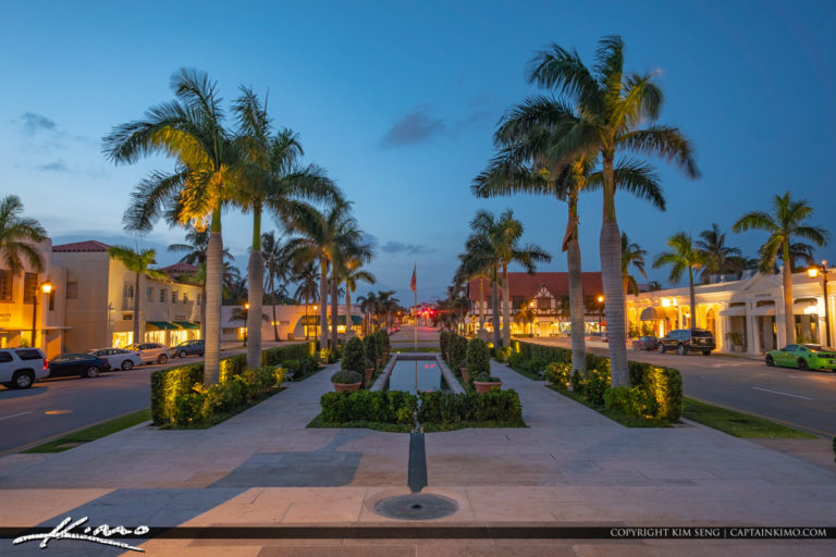 Palm Beach Historic Water Fountain Royal Stock Photo
