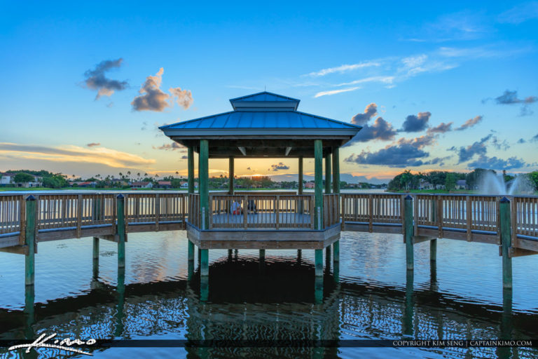 Village of Wellington Community Center Park and Pier Royal Stock Photo