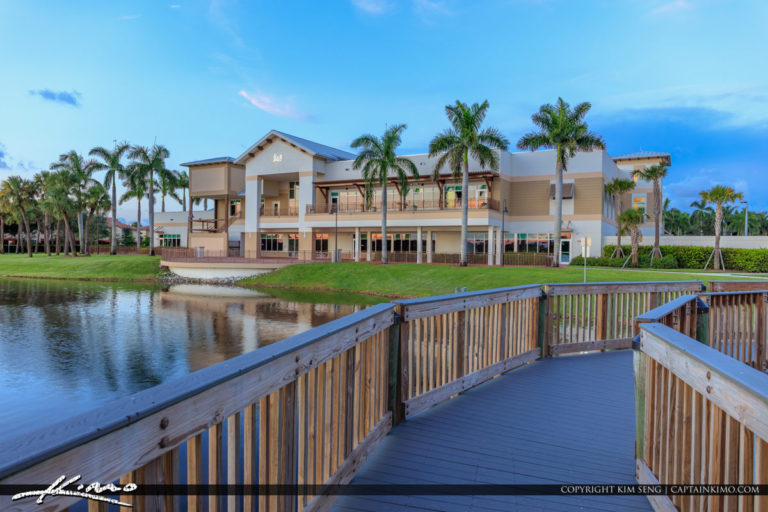 Village of Wellington Community Center Park and Pier Royal Stock Photo