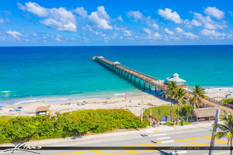 Juno Beach Florida Aerial at the Pier Royal Stock Photo