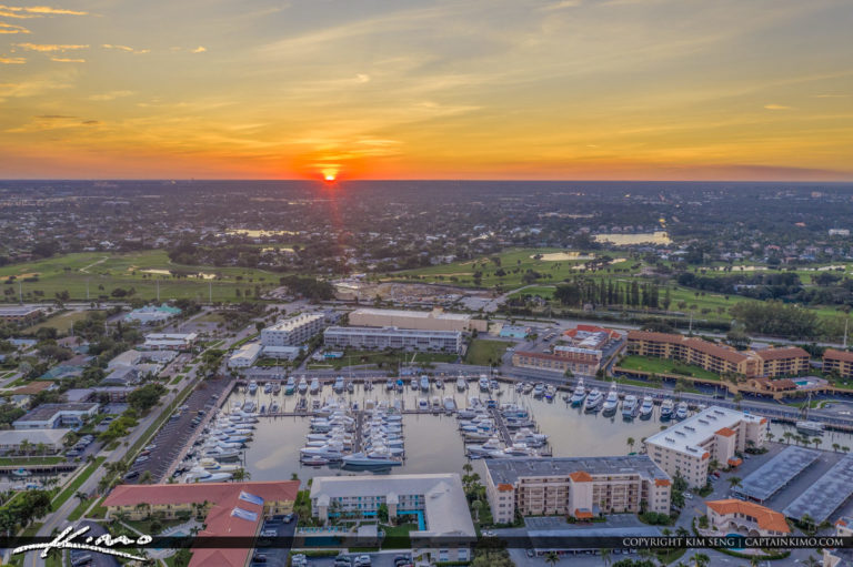 Sunset Nateral View of Old Port Cove Marina Florida Royal Stock Photo
