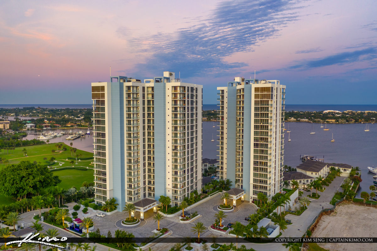 Lake Worth Lagoon Sunset Condos Florida Royal Stock Photo
