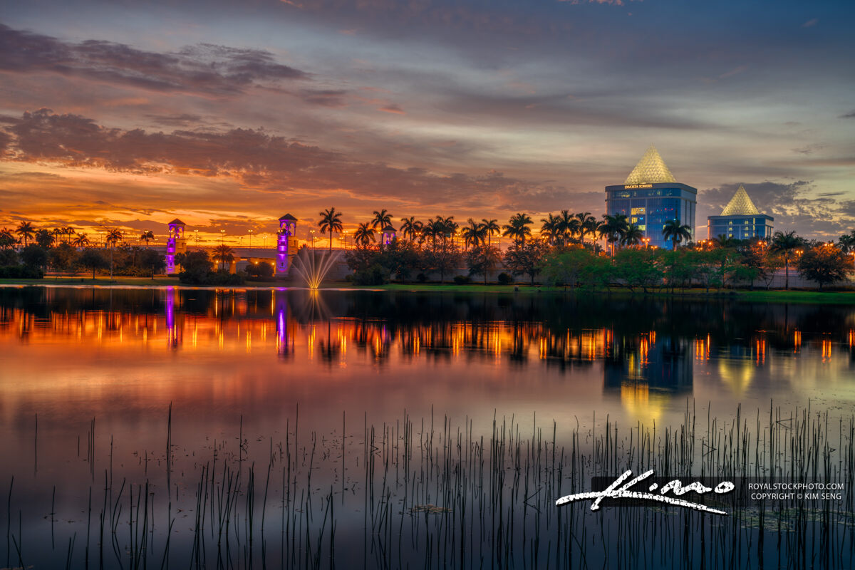 Palm Beach Gardens Sunset Pano Divosta Towers