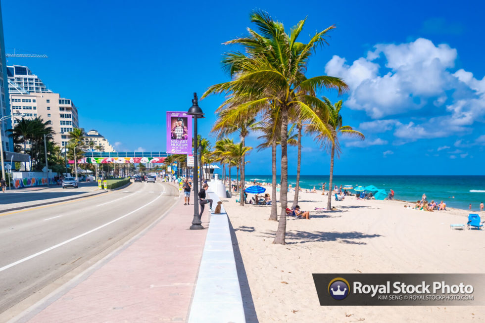A1A Street at Beach Sebastian Street Beach Fort Lauderdale Royal Stock Photo