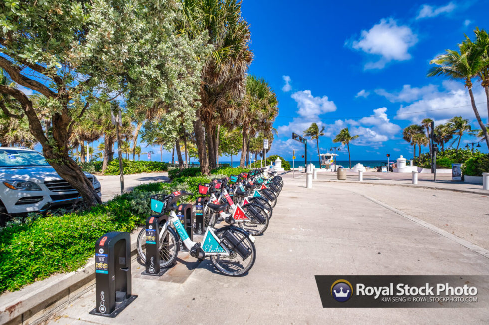 Rental Bicycles Sebastian Street Beach Fort Lauderdale Royal Stock Photo