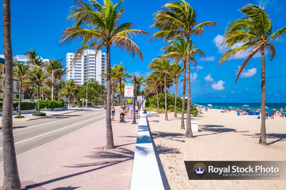A1A Beach Street Sebastian Street Beach Fort Lauderdale Royal Stock Photo