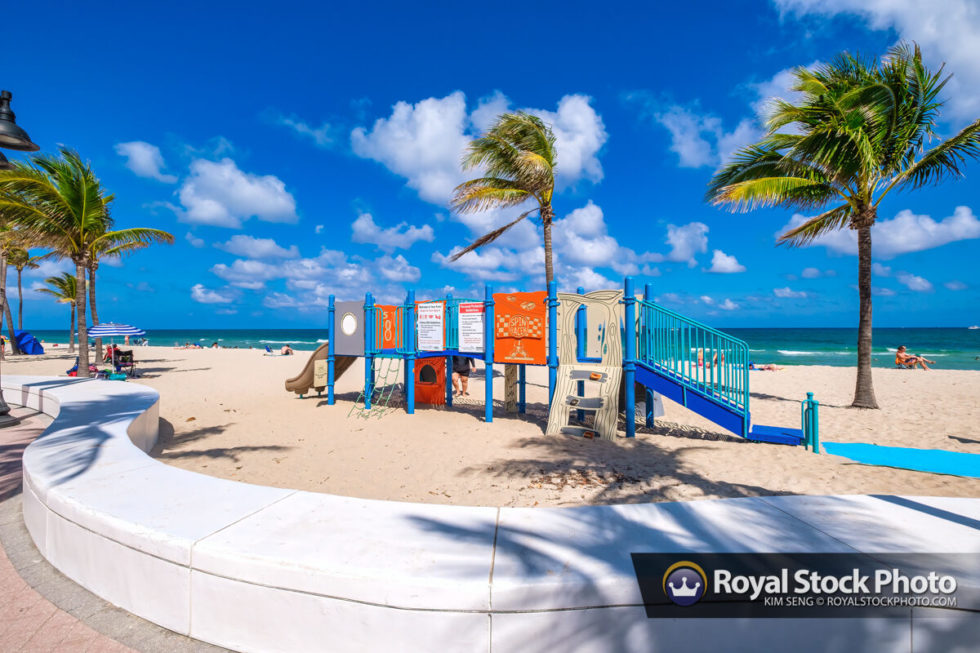 Playground at the Beach Sebastian Street Beach Fort Lauderdale Royal Stock Photo