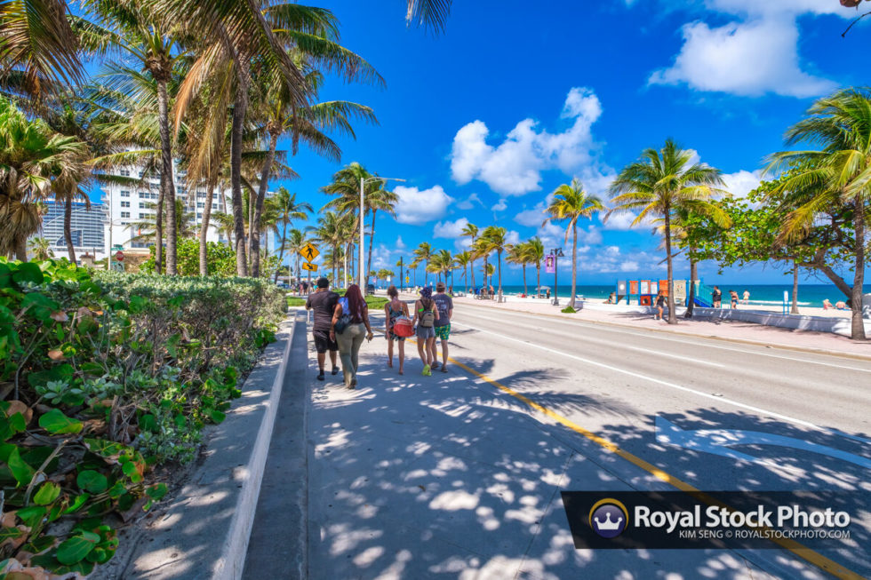 People at Sebastian Street Beach Fort Lauderdale Royal Stock Photo