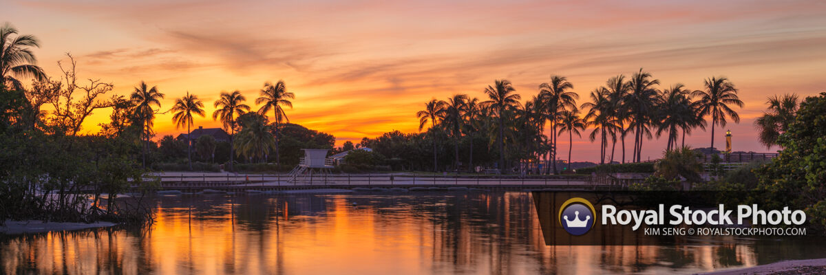 Dubois Park at Lagoon Panorama Sunset