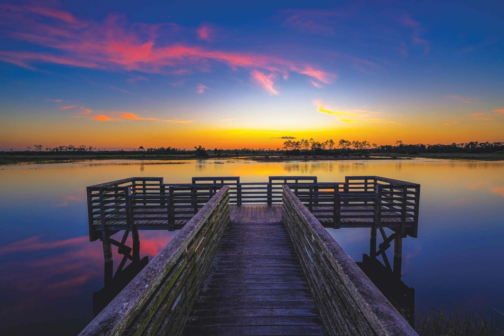 Fishing Pier Pine Glades Natural Area Jupiter Farm Sunset