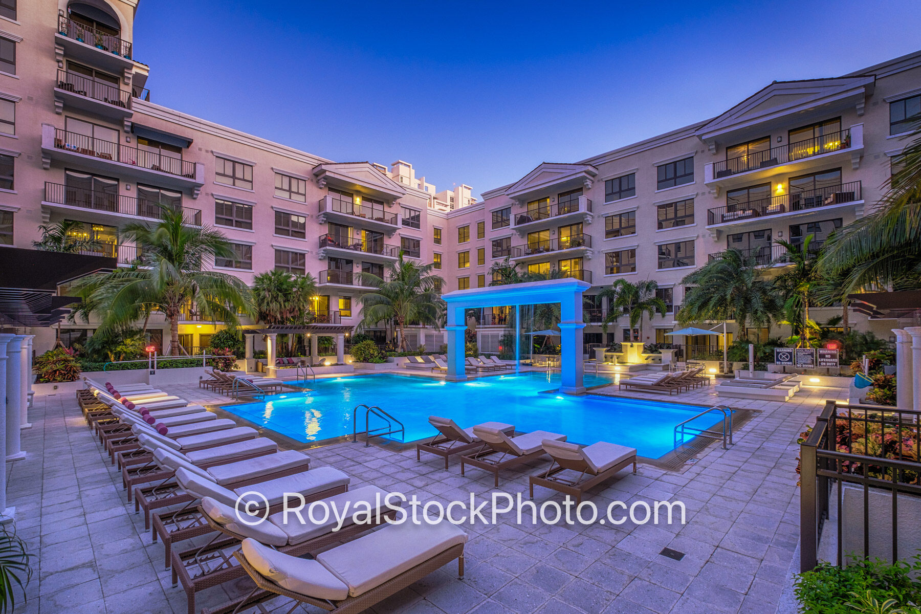 Pool Area Twilight Resort Style Luxury Living
