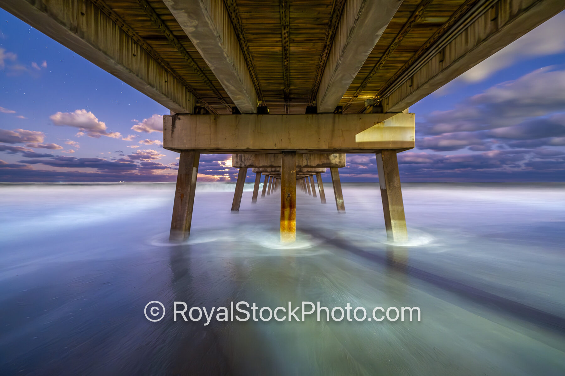 Juno Beach Pier Under the Moon Rise
