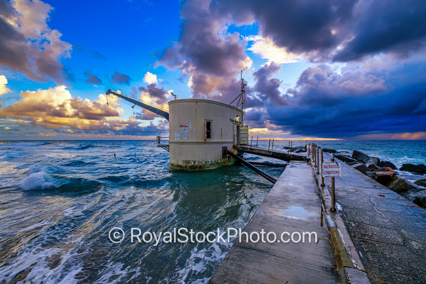 Palm Beach Inlet Pumphouse Stormy Sky