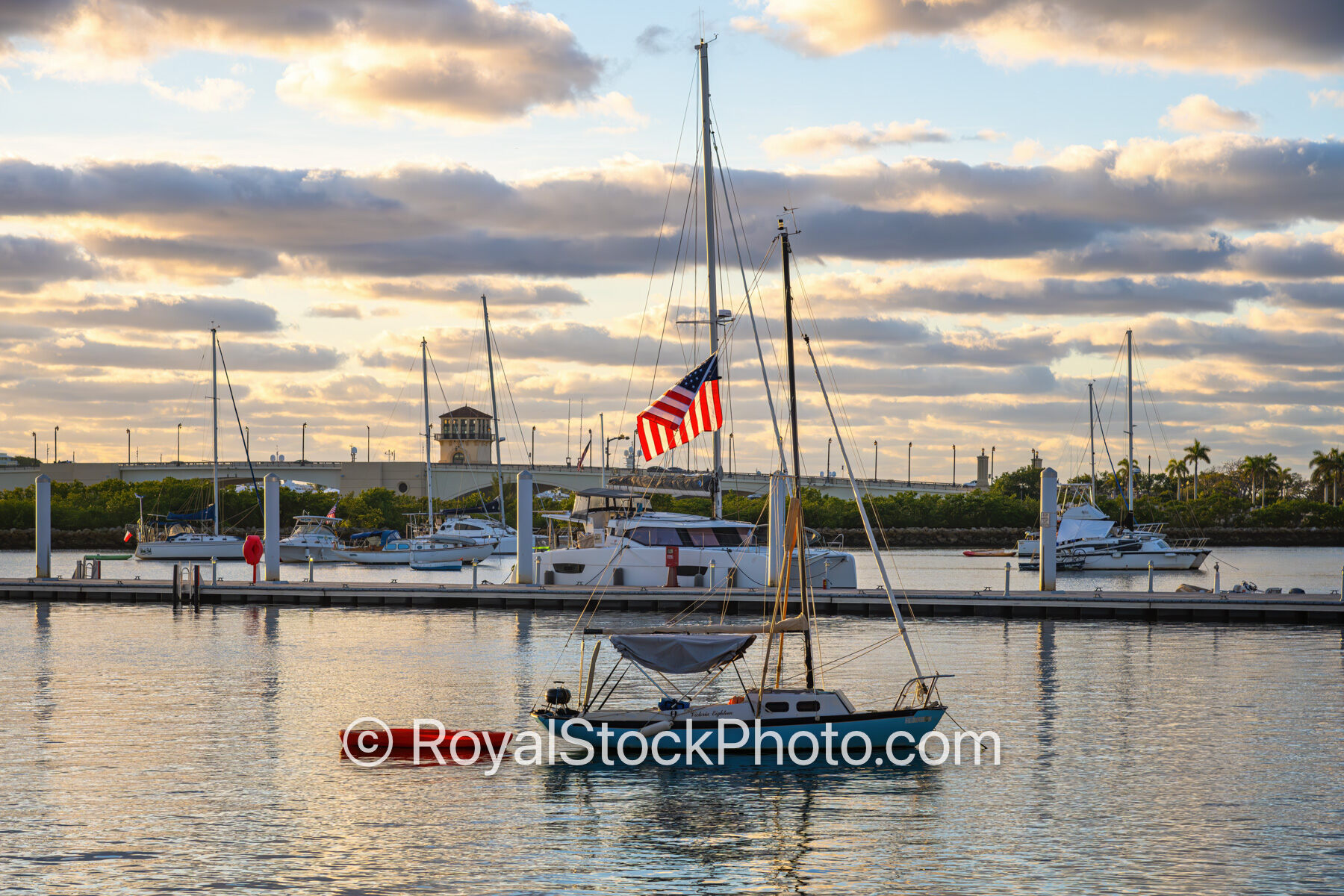 West Palm Beach Small Sailboat at Waterway