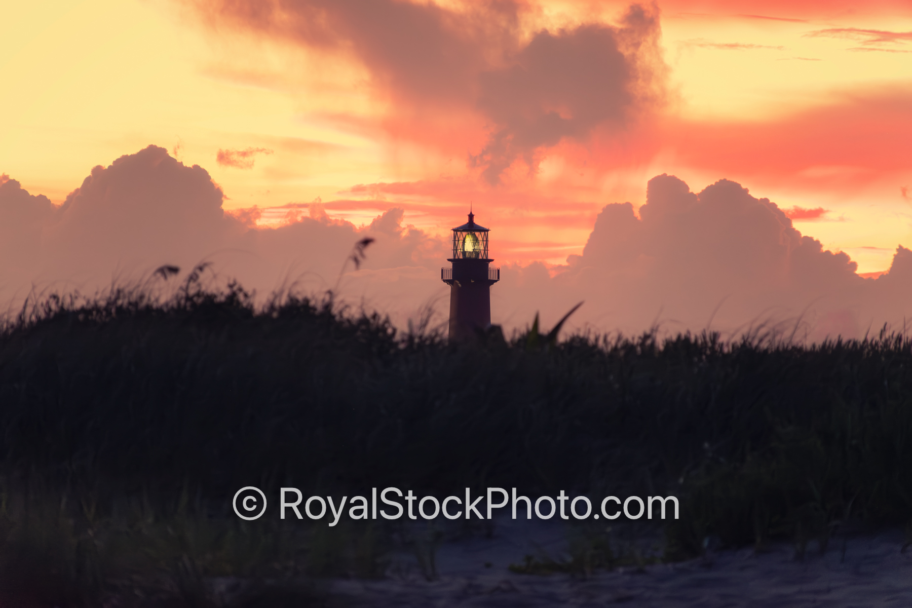 Jupiter Lighthouse Sunset Over the Dunes at the Inlet