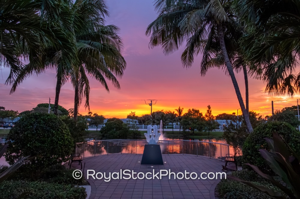 Sunset Colors Paint the Scene at Garden Memorial in Palm Beach Gardens on Burns Road 20250827