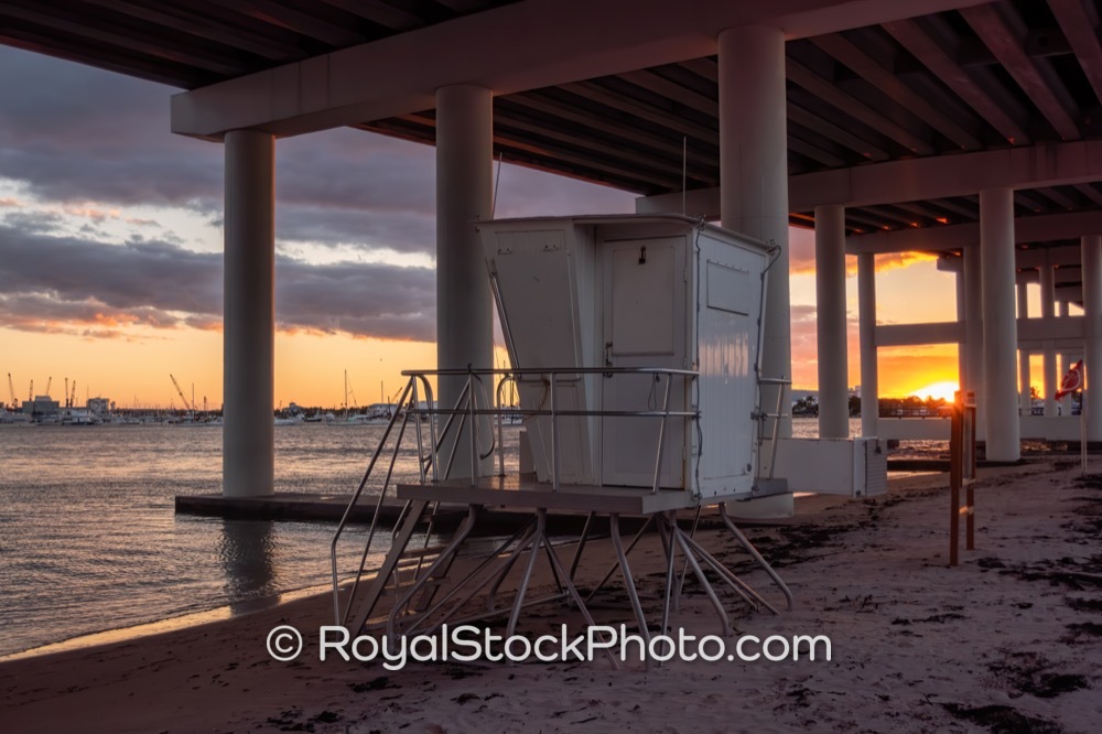 Scenic Coastal Lifeguard Station Provides Ideal Waterfront Experience Under Blue Heron Bridge in Riviera Beach on Blue Heron Boulevard 20251030