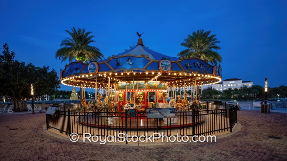 Evening Lights Illuminate the Carousel at the Gardens a FamilyFriendly Attraction in Palm Beach Gardens on Lake Victoria Gardens Avenue 20251110