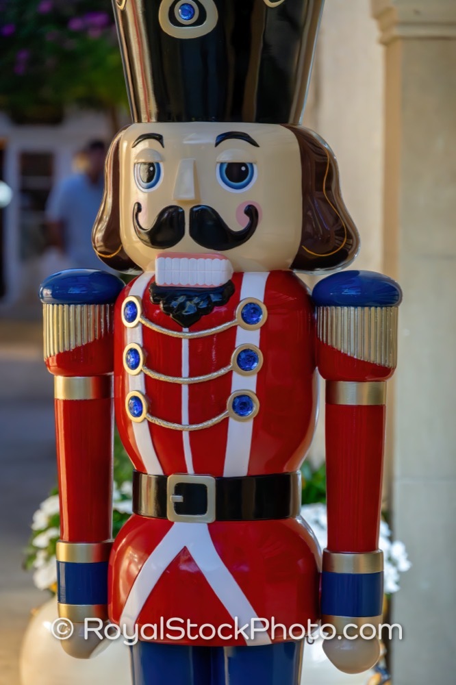 Holiday Spirit Reflected in Nutcracker Statue at Evening Light on Worth Avenue in Palm Beach 20251223