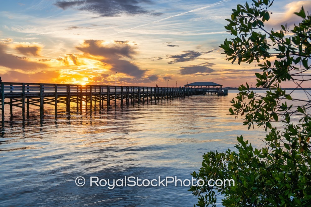 Sunset Fishing Scene Highlights Community Life at Melbourne Beach Pier in Florida on Riverside Drive 20260102