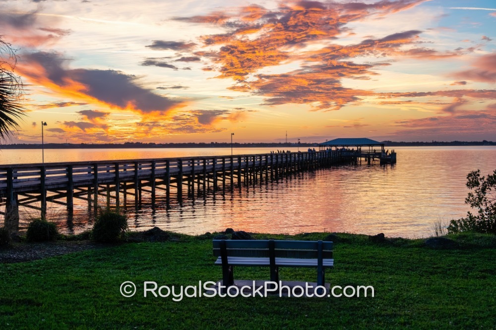 Relaxation and Recreation Highlighted at Melbourne Beach Pier During Spectacular Sunset in Florida on Riverside Drive 20260102