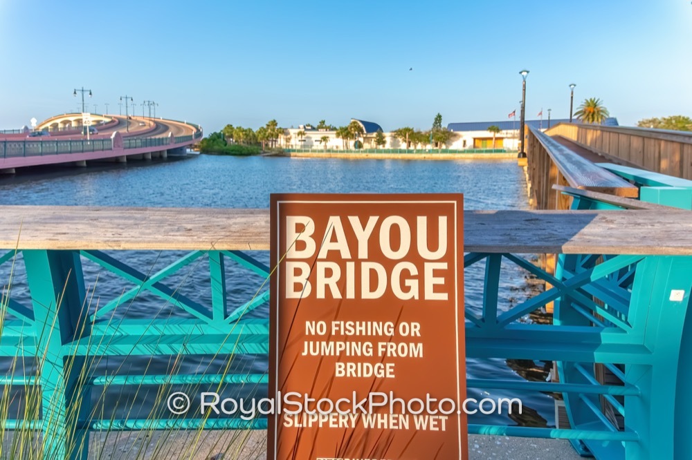 Historic Bayou Bridge Scene Capturing Sunset Reflections Over the Water in Daytona Beach Florida on South Beach Street 20250718