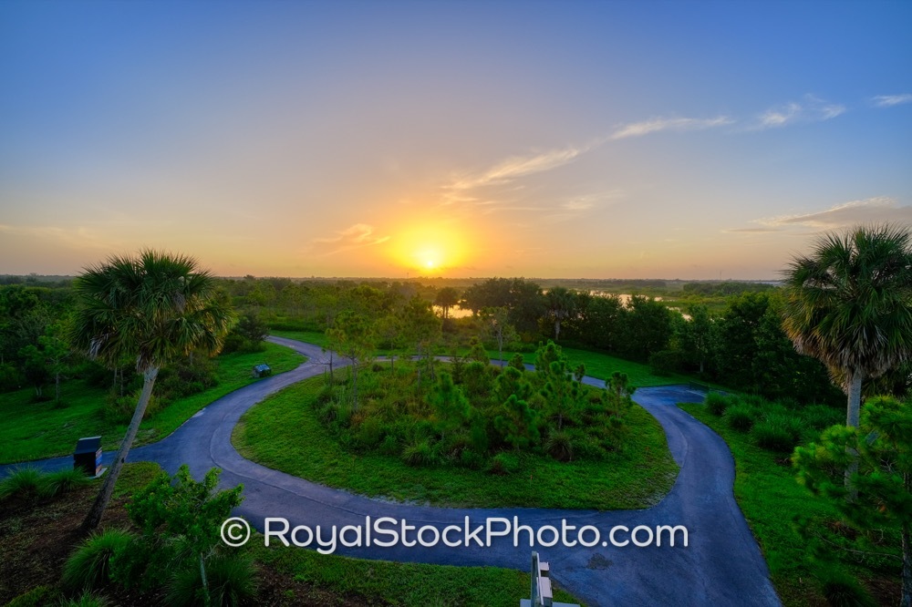 Scenic Sunrise View Highlights Nature Trails at Wellington Environmental Preserve in Loxahatchee Florida on Flying Cow Ranch Road 20190707