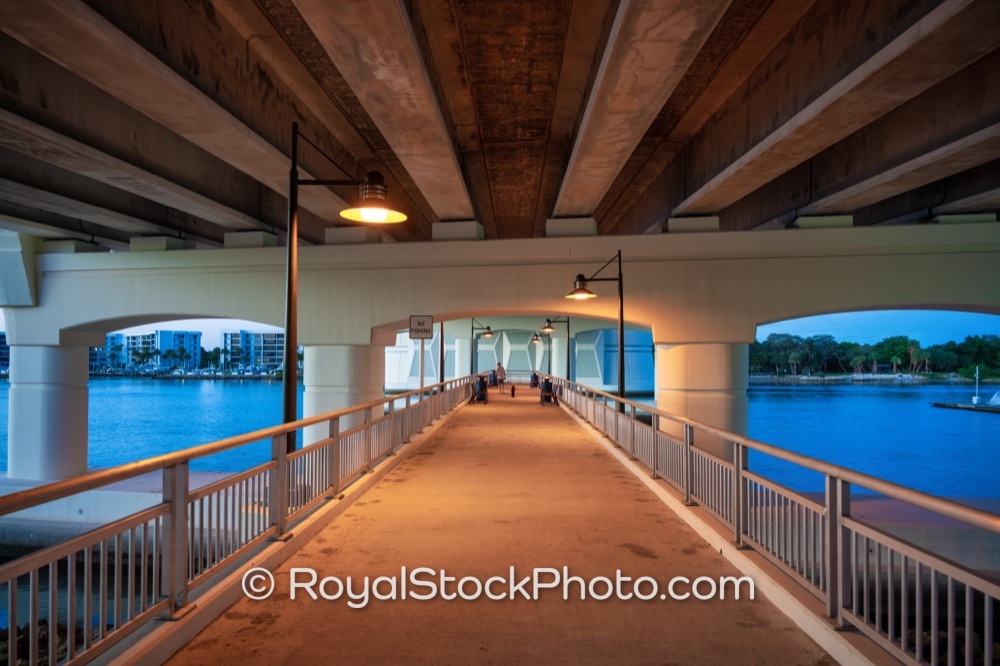 Emerging Nightfall Illuminates Aquatic Ecosystems Below Carlin White Bridge in Jupiter Florida on US 1 20251224