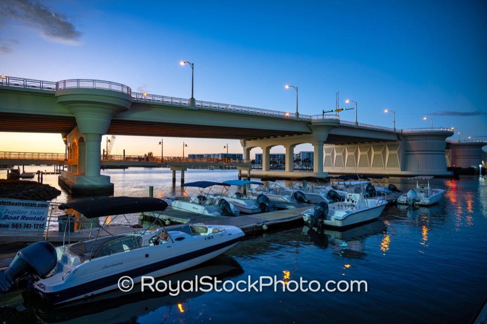 Evening Activities Document Scenic Transition to Night Near Carlin White Bridge in Jupiter Florida on US 1 20251224
