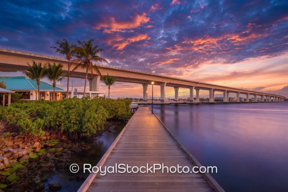 Visit the Thriving Waterfront Scene at Stuarts Iconic Bridge Under Colorful Skies on Southwest Flagler Avenue 20260427