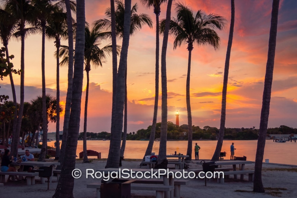 Ideal Waterfront Amenities and Beautiful Sunsets Attract Visitors to Dubois Park in Jupiter Florida on Dubois Road